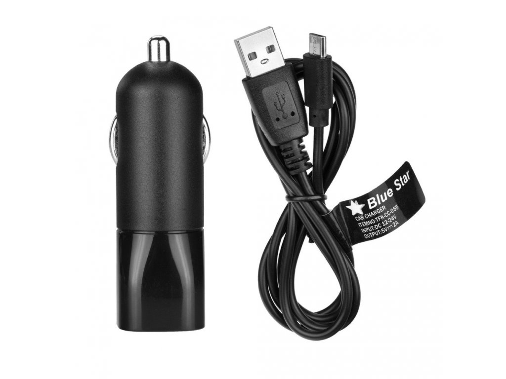 Univerzální 2A Micro USB nabíječka do auta s odpojitelným kabelem