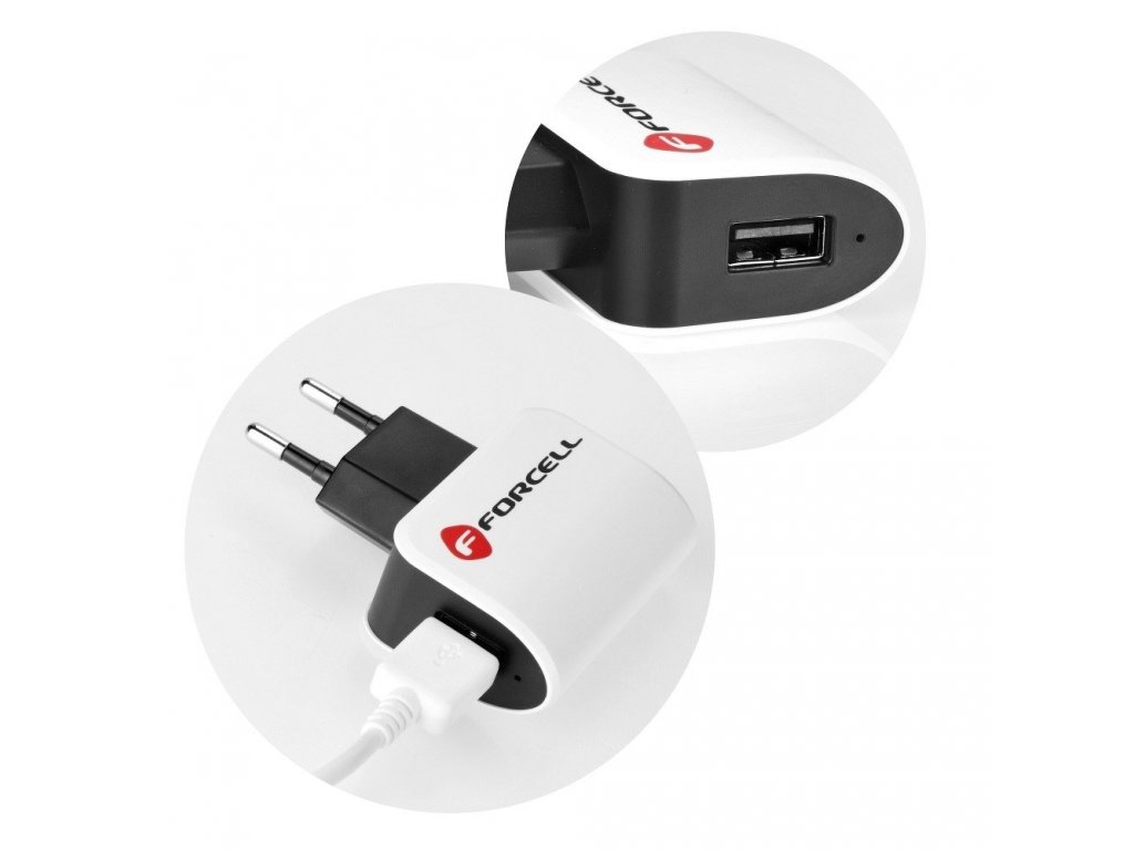 Univerzální síťová nabíječka Micro USB s odpojitelným kabelem 1A Forcell