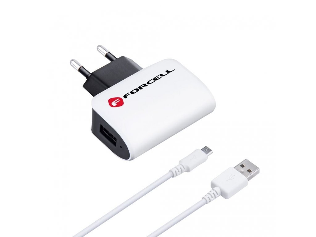 Univerzální síťová nabíječka Micro USB s odpojitelným kabelem 1A Forcell