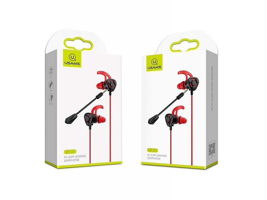 USAMS EP-27 In-Ear Gaming Stereo Headset 3,5mm Red