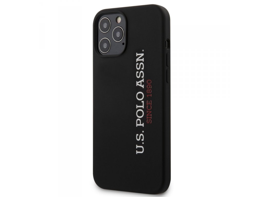 USHCP12SSLBKV2 U.S.Polo Vertical Logo Silikonový Kryt pro iPhone 12 mini Black