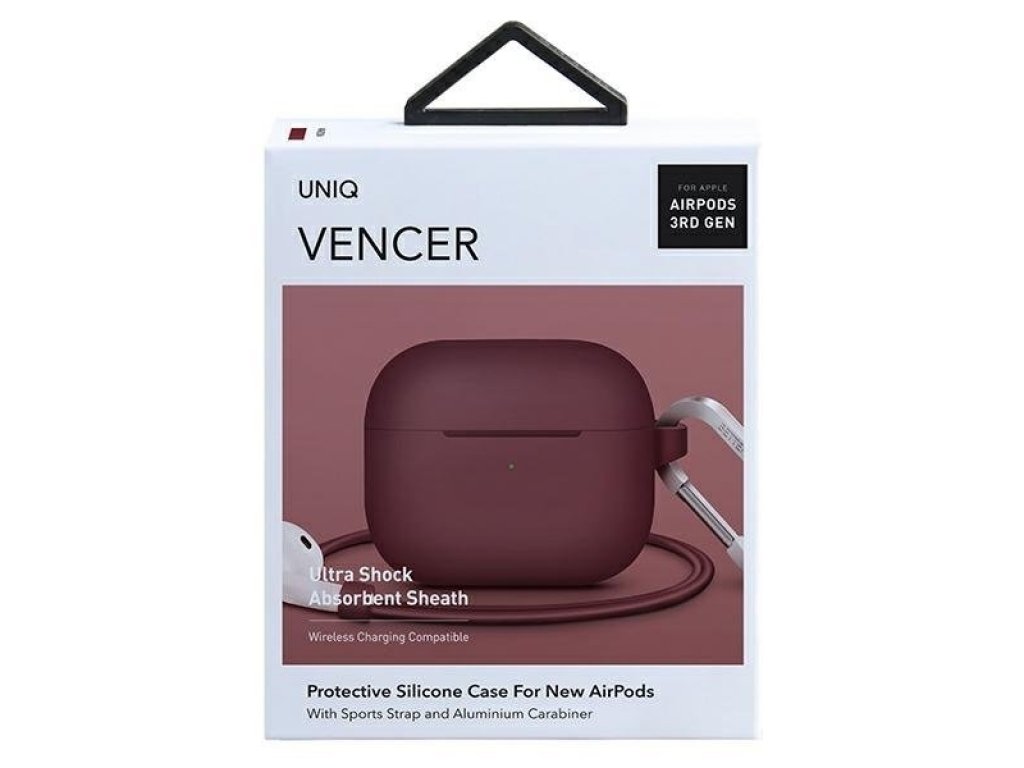 Vencer AirPods 3. generace Silikonové pouzdro bordó/bordó bordó