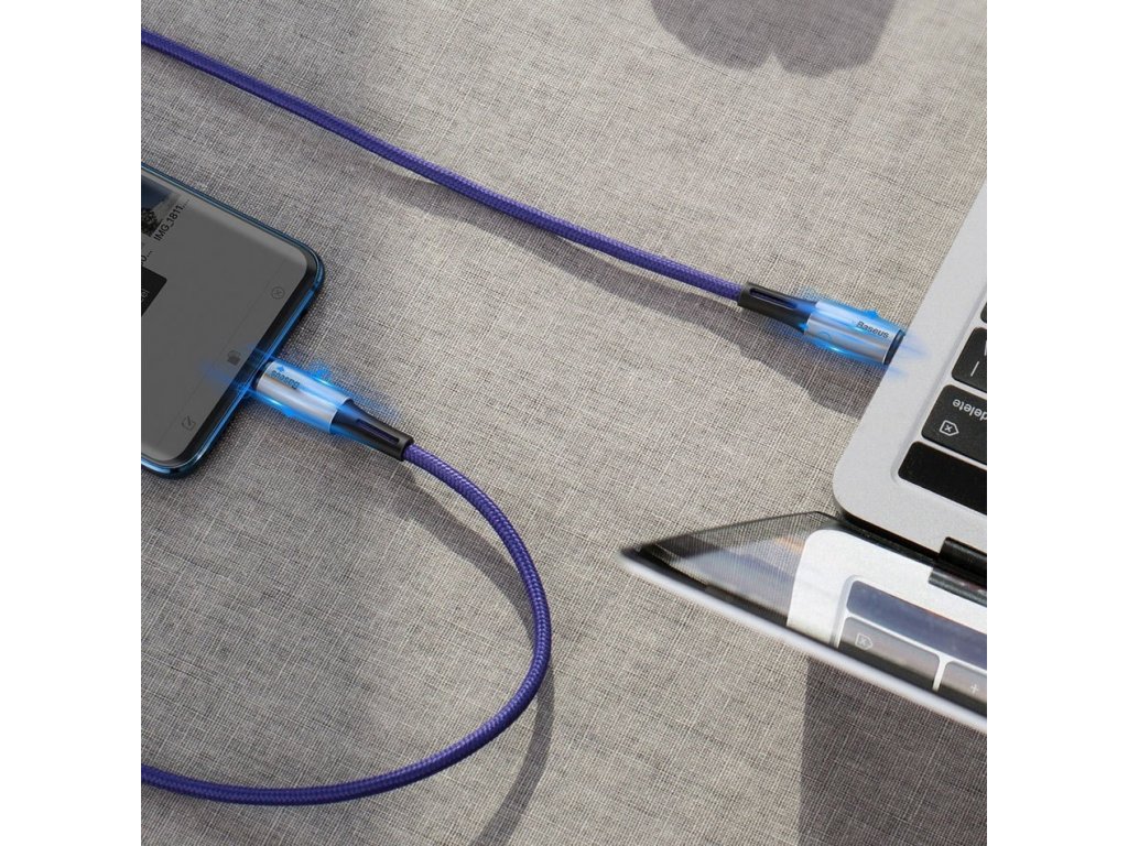 Water Drop odolný nylonový kabel USB-C PD2.0 60W 20V 3A QC3.0 2M černý (CATSD-K01)