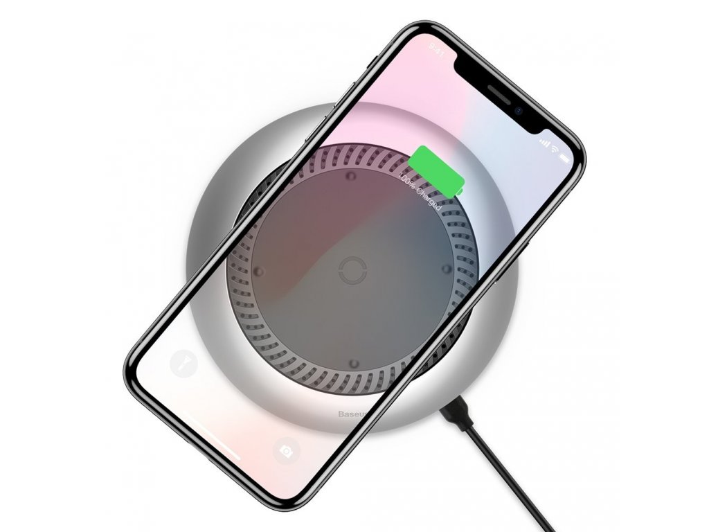 Whirlwind Wireless Charger bezdrátová nabíječka Qi s ventilátorem (CCALL-XU0S) stříbrná