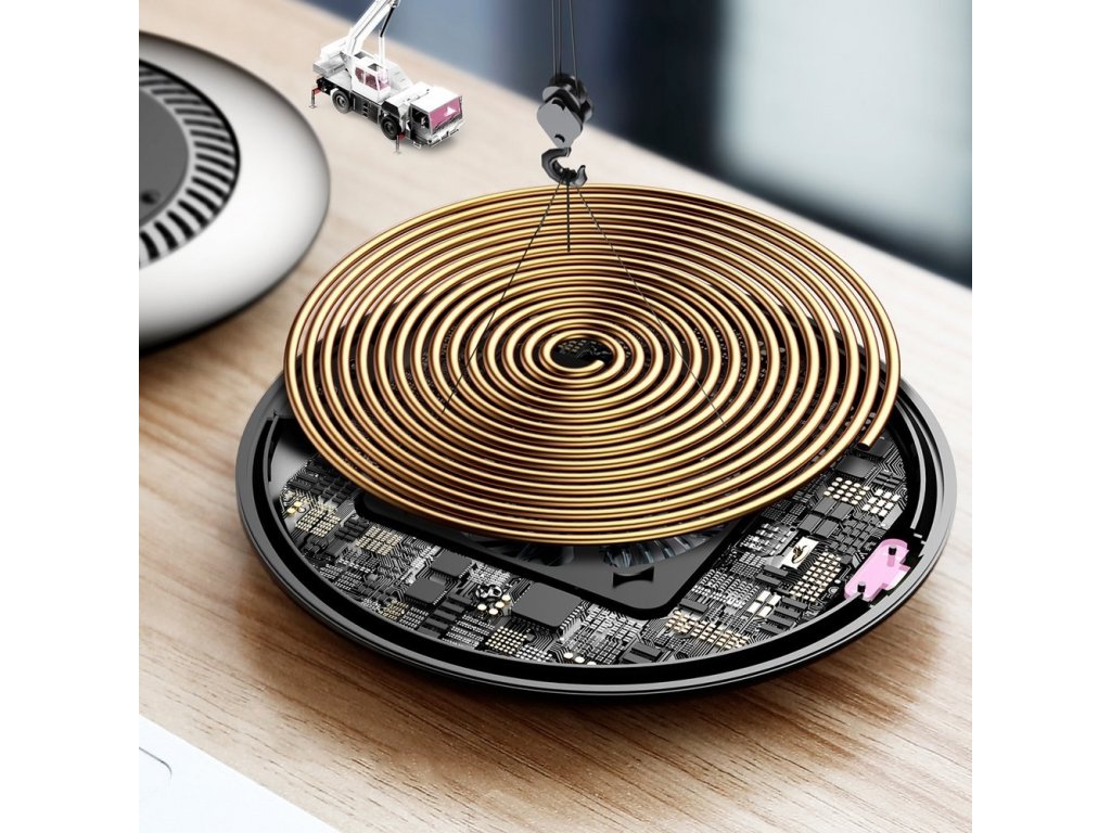 Whirlwind Wireless Charger bezdrátová nabíječka Qi s ventilátorem (CCALL-XU0S) stříbrná