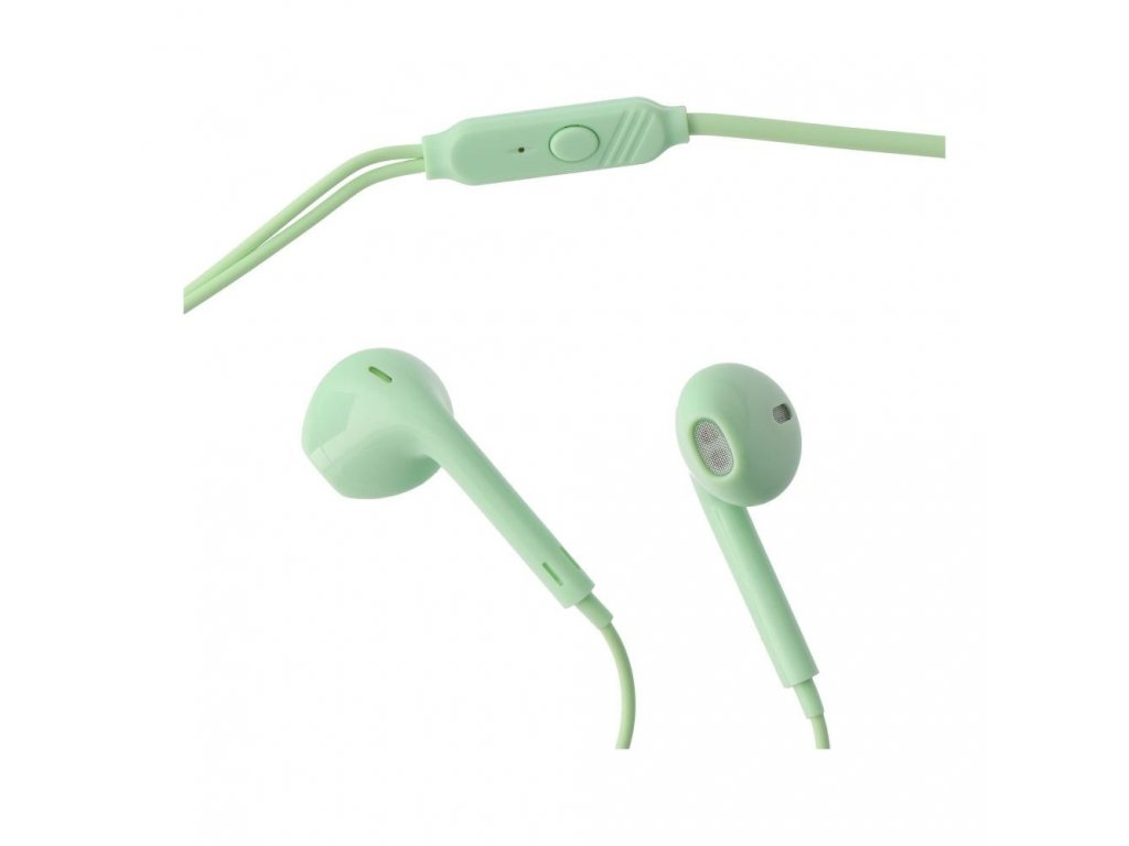 Drátová sluchátka s konektorem micro Jack 3,5 mm PA-E65 - zelená