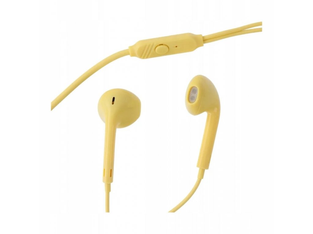 Drátová sluchátka s konektorem micro Jack 3,5 mm PA-E65 - žlutá