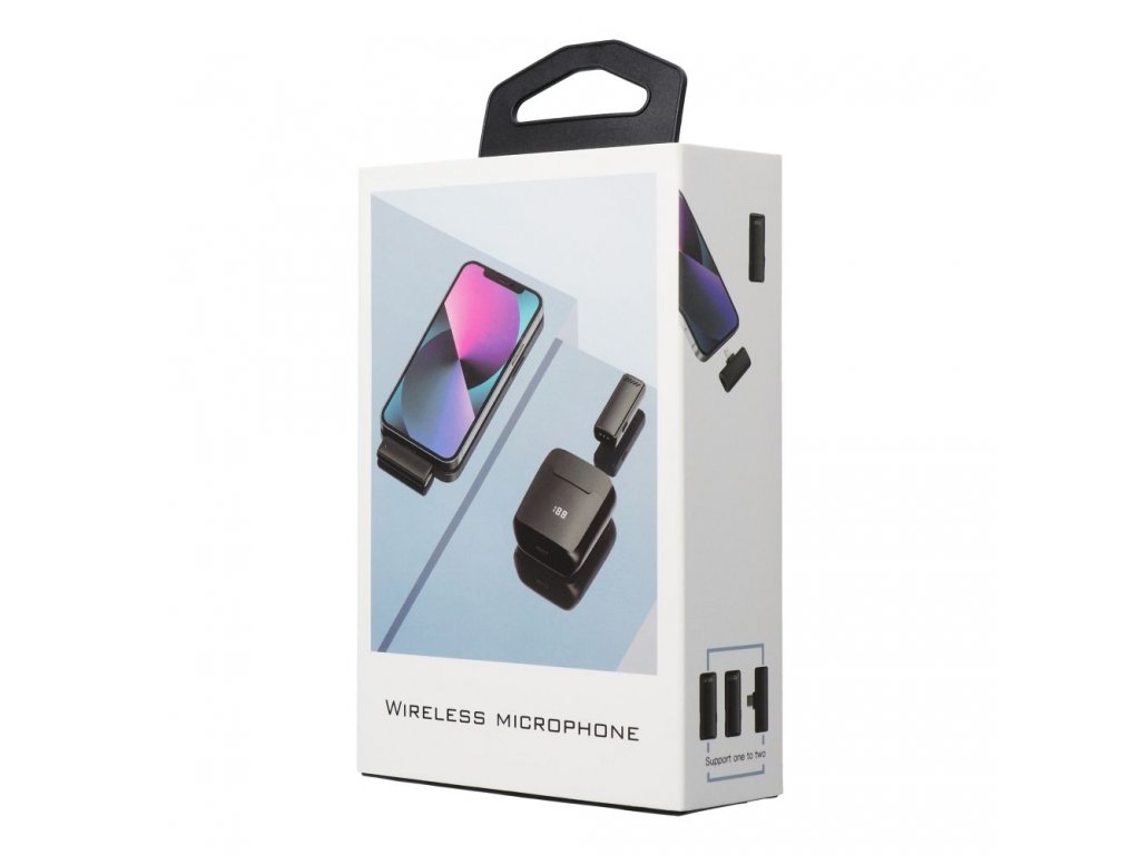 Bezdrátový mikrofon pro iPhone Lightning 8-pin s nabíjecím pouzdrem S11