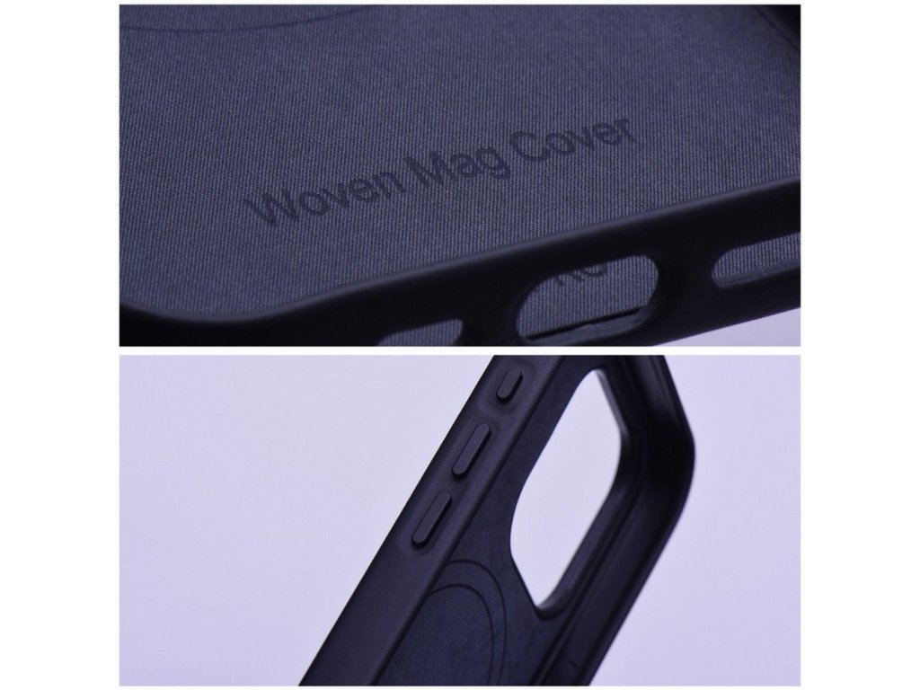 Tkaný kryt Mag pro IPHONE 15 - černý