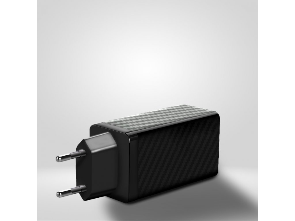 Wozinsky 65W GaN nabíječka s porty USB, USB C podporuje QC 3.0 PD černá (WWCG01)