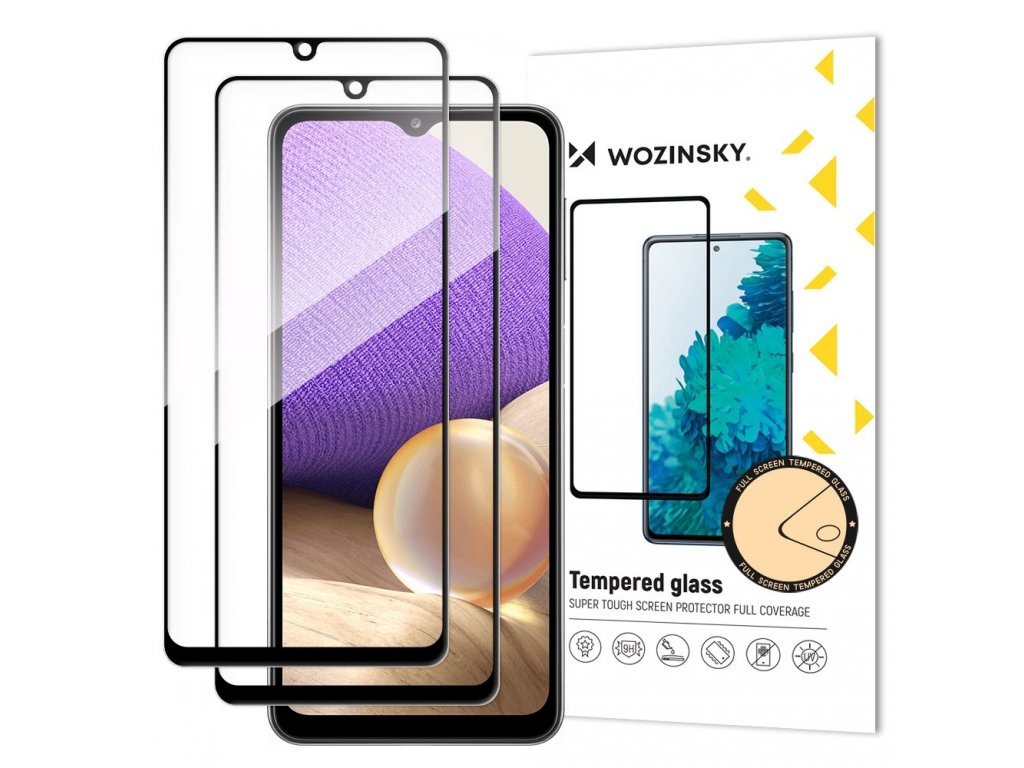 Wozinsky sada 2x superpevné Full Glue tvrzené sklo přes celou obrazovku s rámečkem Case Friendly Samsung Galaxy A32 4G černá