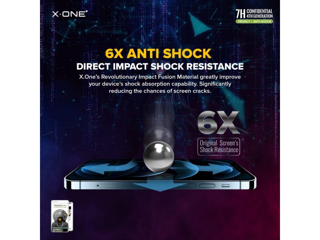 X-ONE Extreme Shock Eliminator 4th gen. Privacy - for iPhone 14 Pro