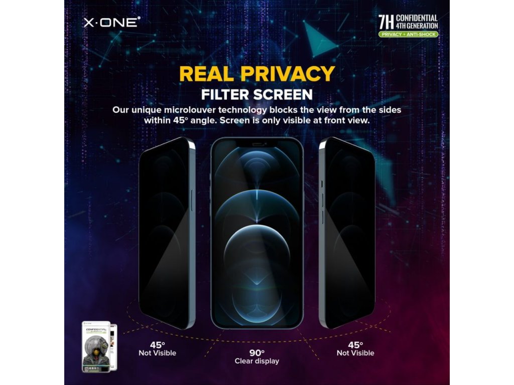 X-ONE Extreme Shock Eliminator 4th gen. Privacy - for iPhone 14 Pro