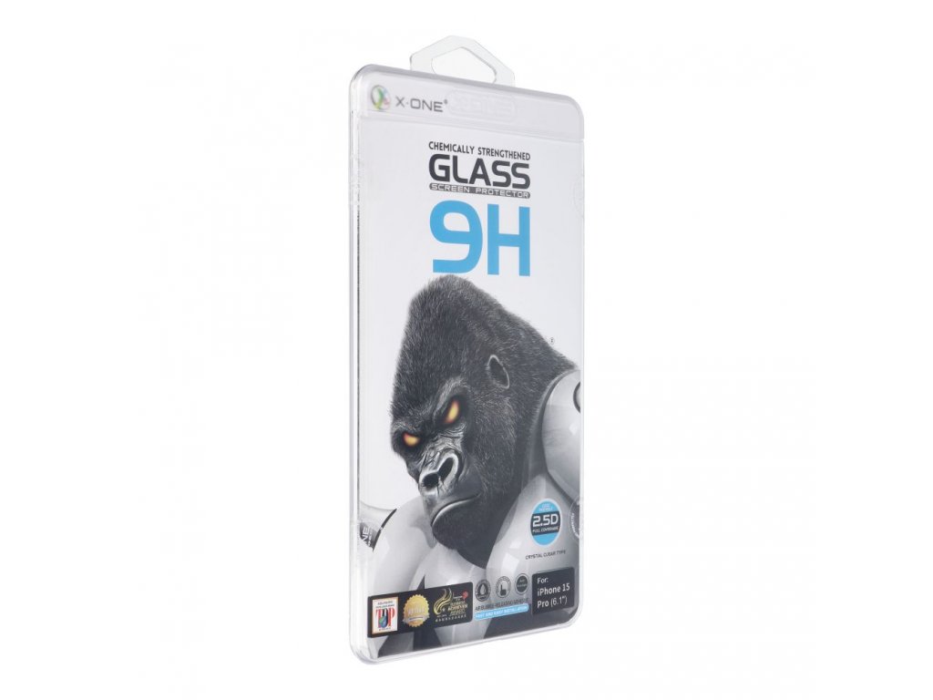 X-ONE Full Cover Extra Strong Crystal Clear - for iPhone 15 Pro tempered glass 9H