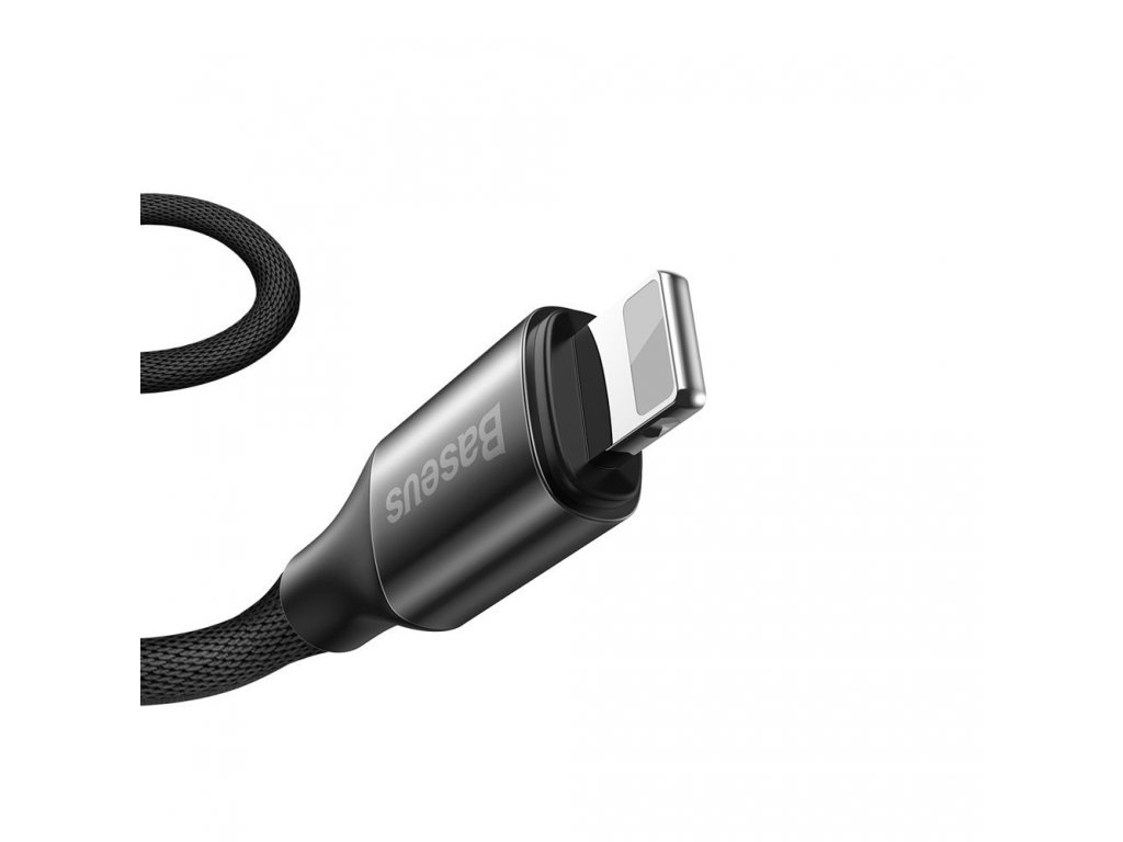 Yiven kabel v látkovém opletení USB-C / Lightning 2A 1M černý (CATLYW-C01)