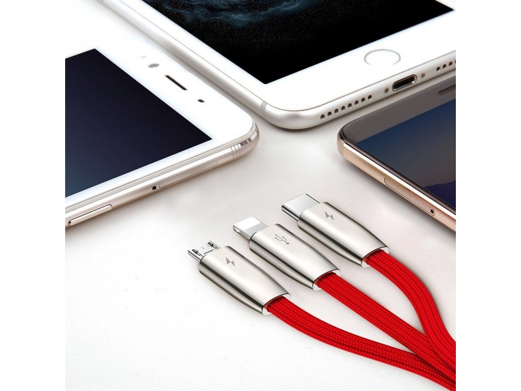 Yiven kabel v látkovém opletení USB-C / Lightning 2A 1M černý (CATLYW-C01)