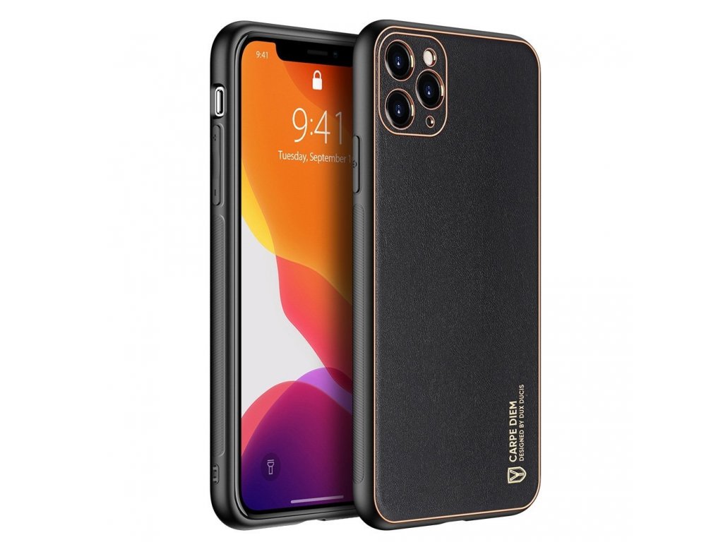 Yolo elegantní pouzdro z eko kůže iPhone 11 Pro černé