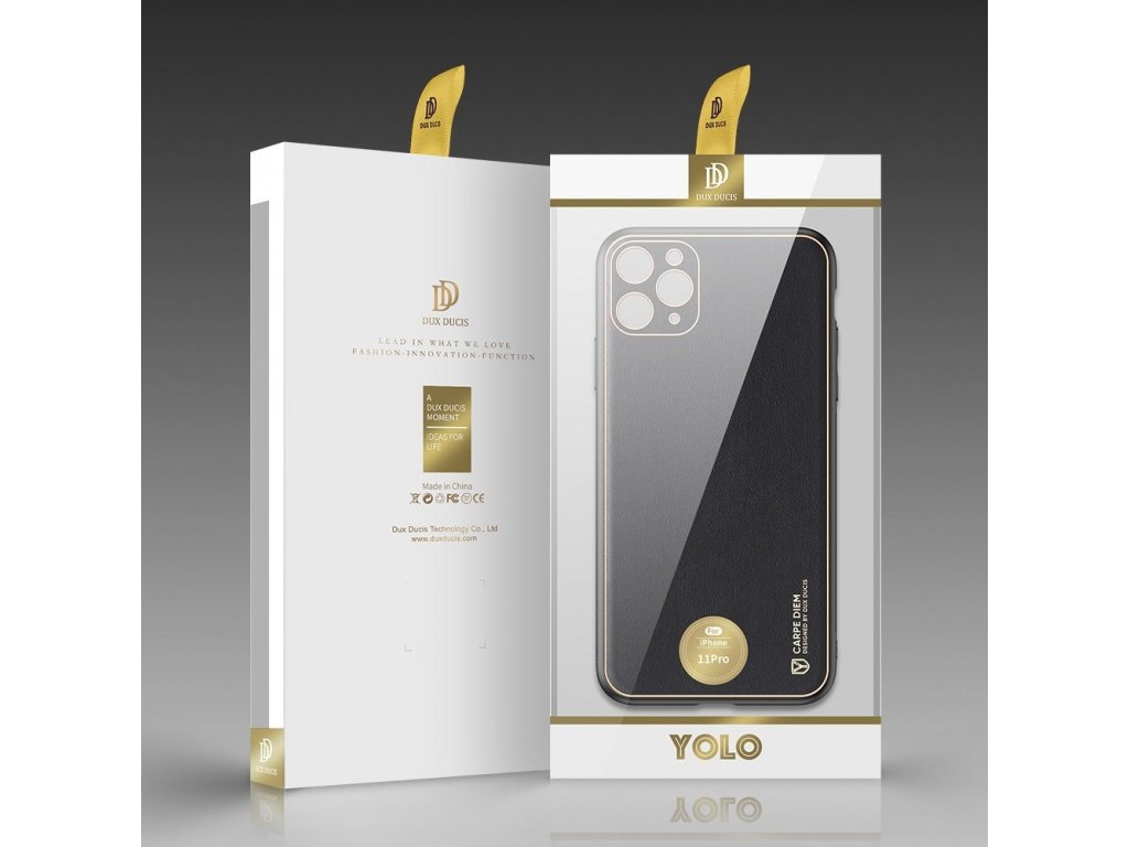 Yolo elegantní pouzdro z eko kůže iPhone 11 Pro černé