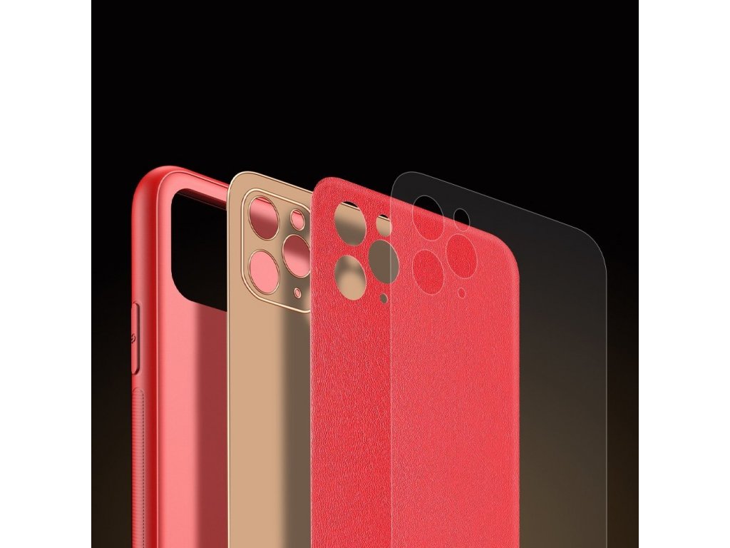 Yolo elegantní pouzdro z eko kůže iPhone 11 Pro Max červené