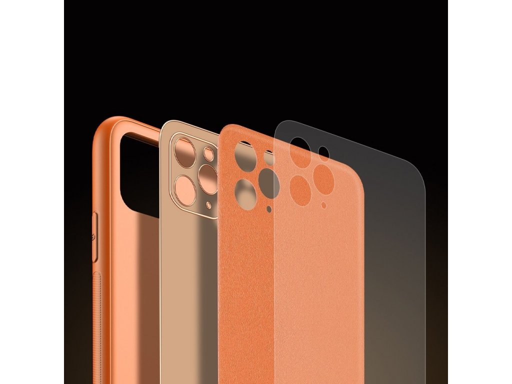 Yolo elegantní pouzdro z eko kůže iPhone 11 Pro Max oranžové