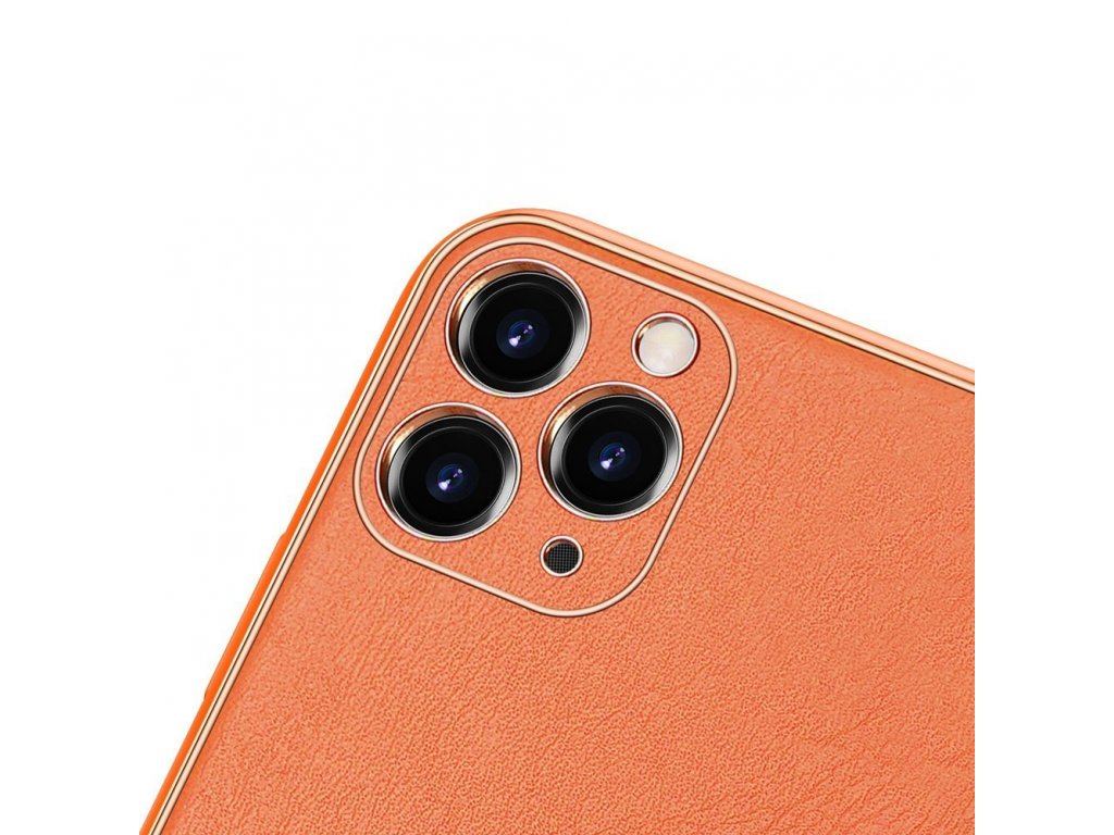 Yolo elegantní pouzdro z eko kůže iPhone 11 Pro Max oranžové