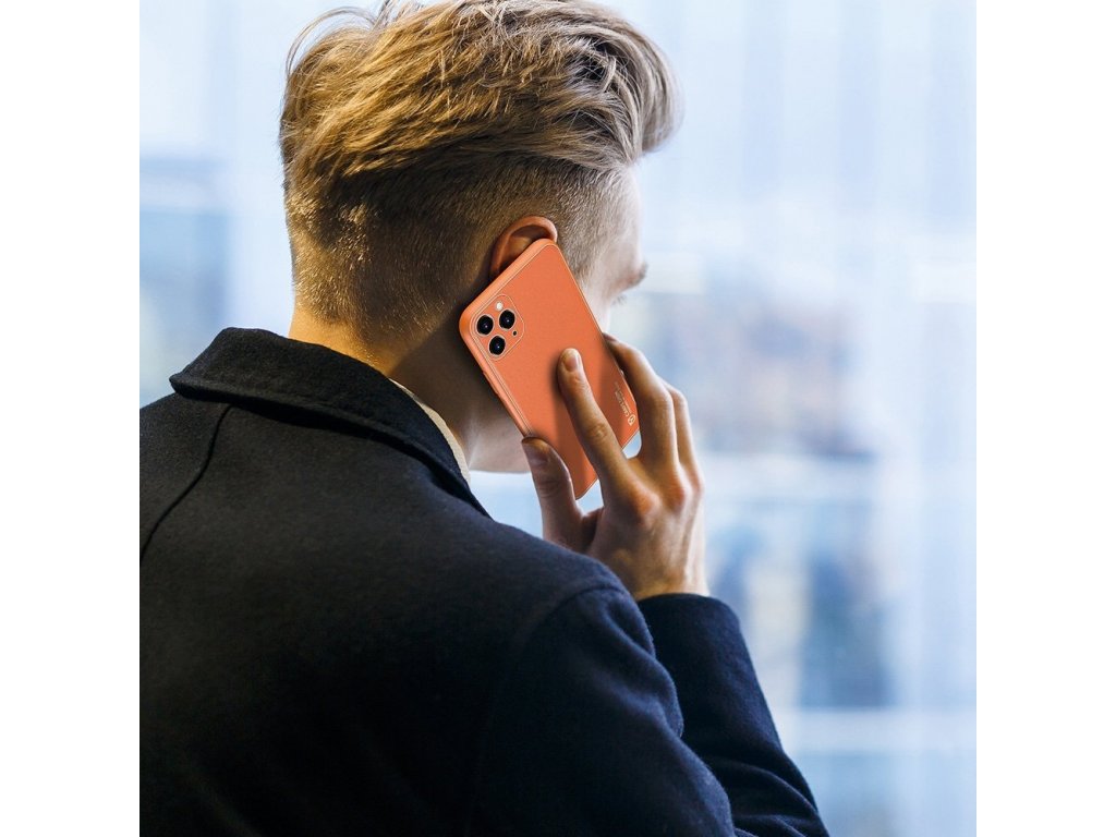 Yolo elegantní pouzdro z eko kůže iPhone 11 Pro Max oranžové