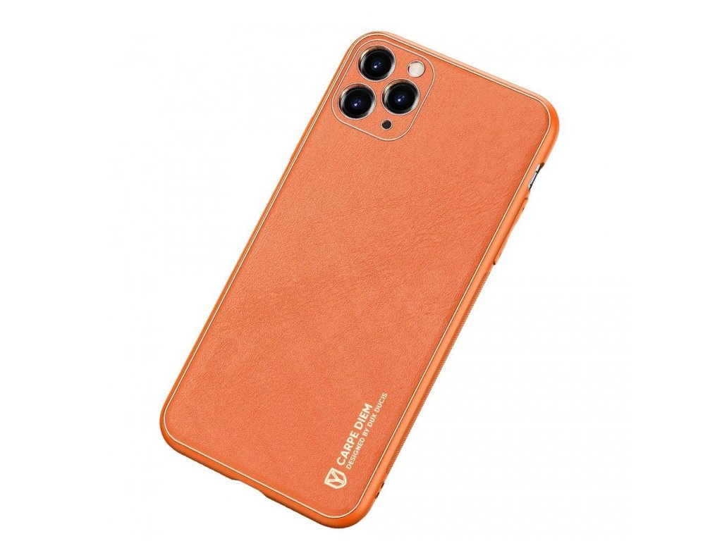 Yolo elegantní pouzdro z eko kůže iPhone 11 Pro oranžové