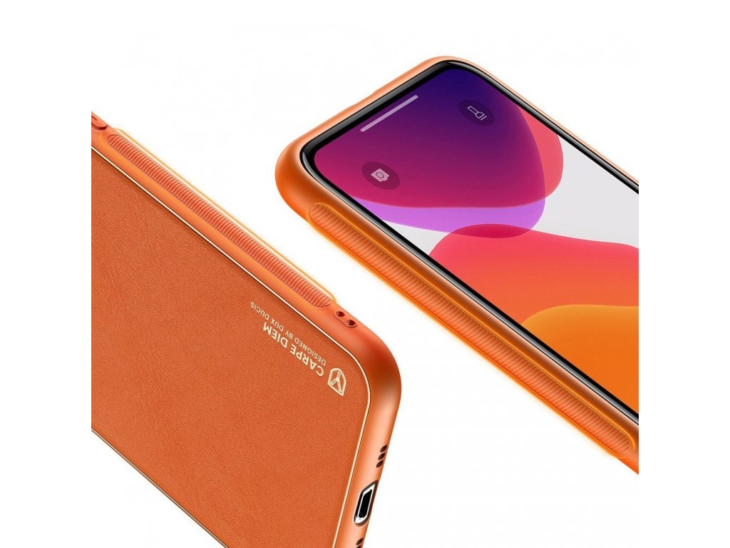 Yolo elegantní pouzdro z eko kůže iPhone 11 Pro oranžové