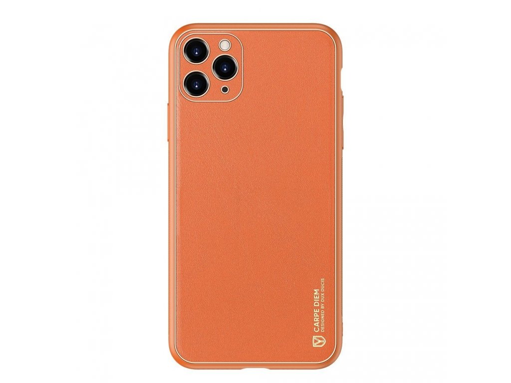 Yolo elegantní pouzdro z eko kůže iPhone 11 Pro oranžové