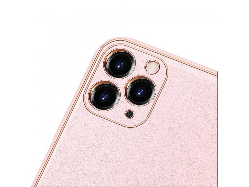 Yolo elegantní pouzdro z eko kůže iPhone 11 Pro růžové