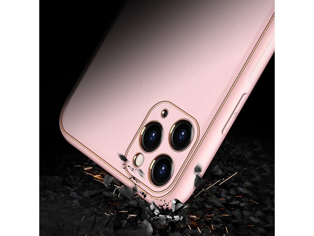 Yolo elegantní pouzdro z eko kůže iPhone 11 Pro růžové