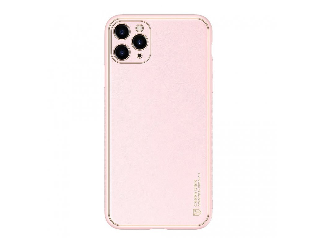 Yolo elegantní pouzdro z eko kůže iPhone 11 Pro růžové