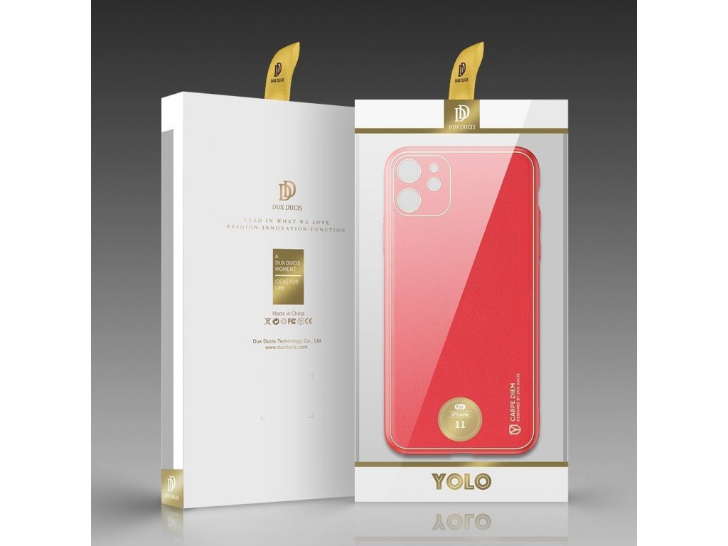 Yolo elegantní pouzdro z eko kůže iPhone 12 mini červené