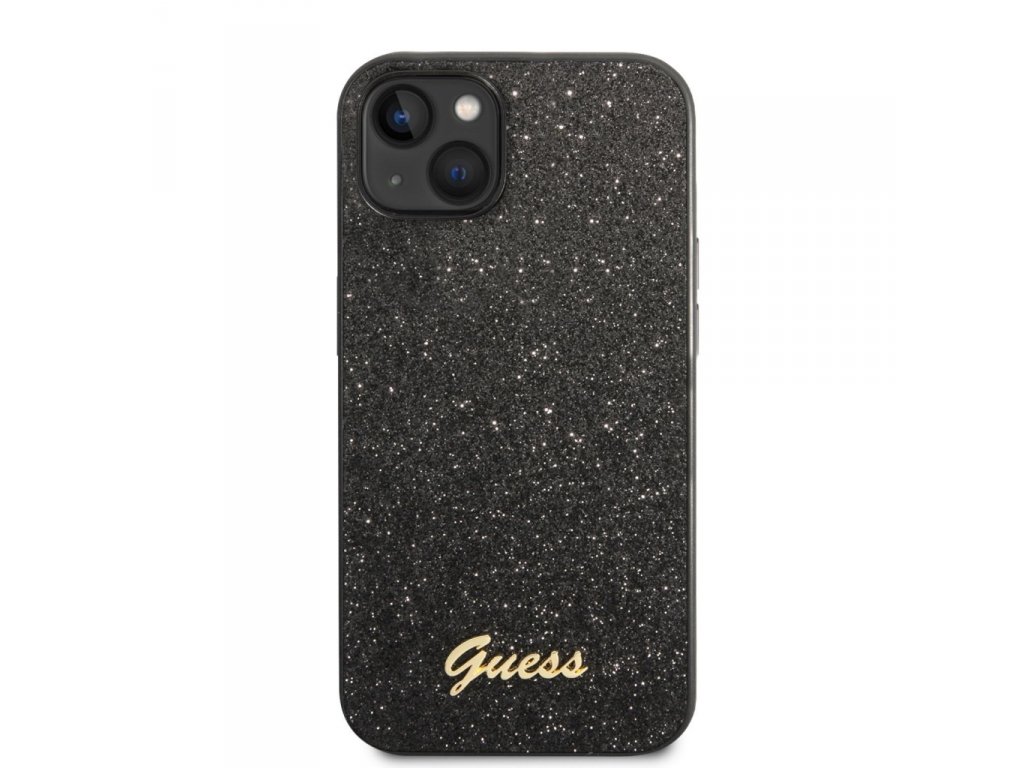 Zadní kryt PC/TPU Glitter Flakes Metal Logo pro iPhone 14 Max černý