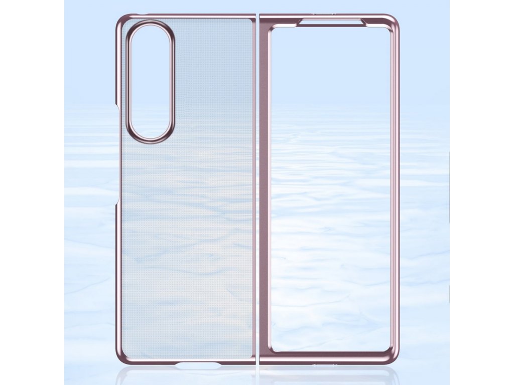 Zadní kryt Plating Case s kovovým rámečkem pro Samsung Galaxy Z Fold 3 růžové