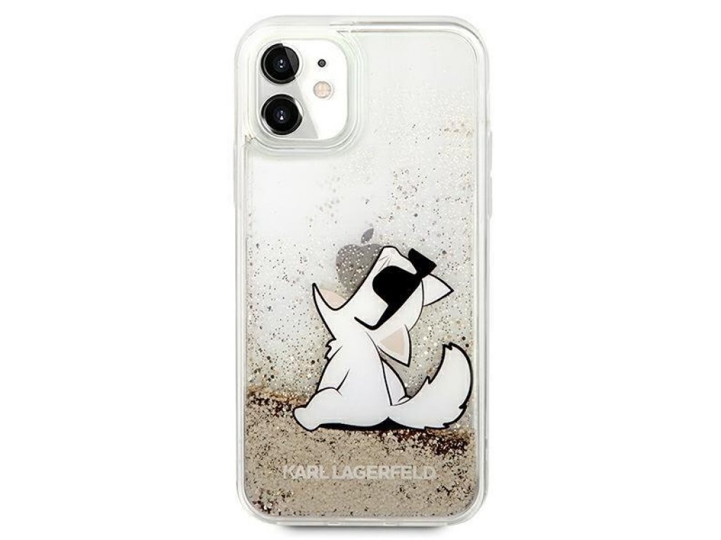 Zadní kryt pro iPhone 11 6,1" zlatý Liquid Glitter Choupette Fun