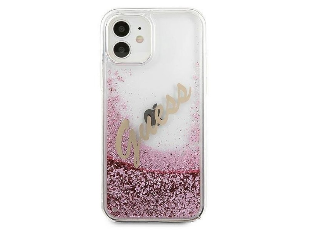 Zadní kryt pro iPhone 12 mini 5,4" růžový Glitter Vintage Script