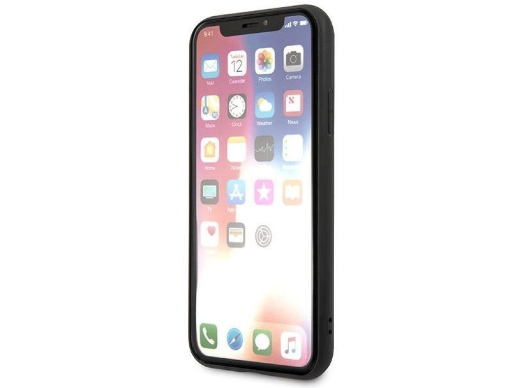 Zadní kryt pro iPhone X/XS černý Saffiano Karl&Choupette Head