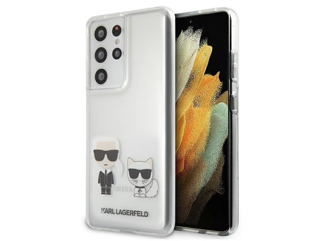 Zadní kryt pro Samsung Galaxy S21 Ultra G998 Transparent Karl & Choupette KLHCS21LCKTR