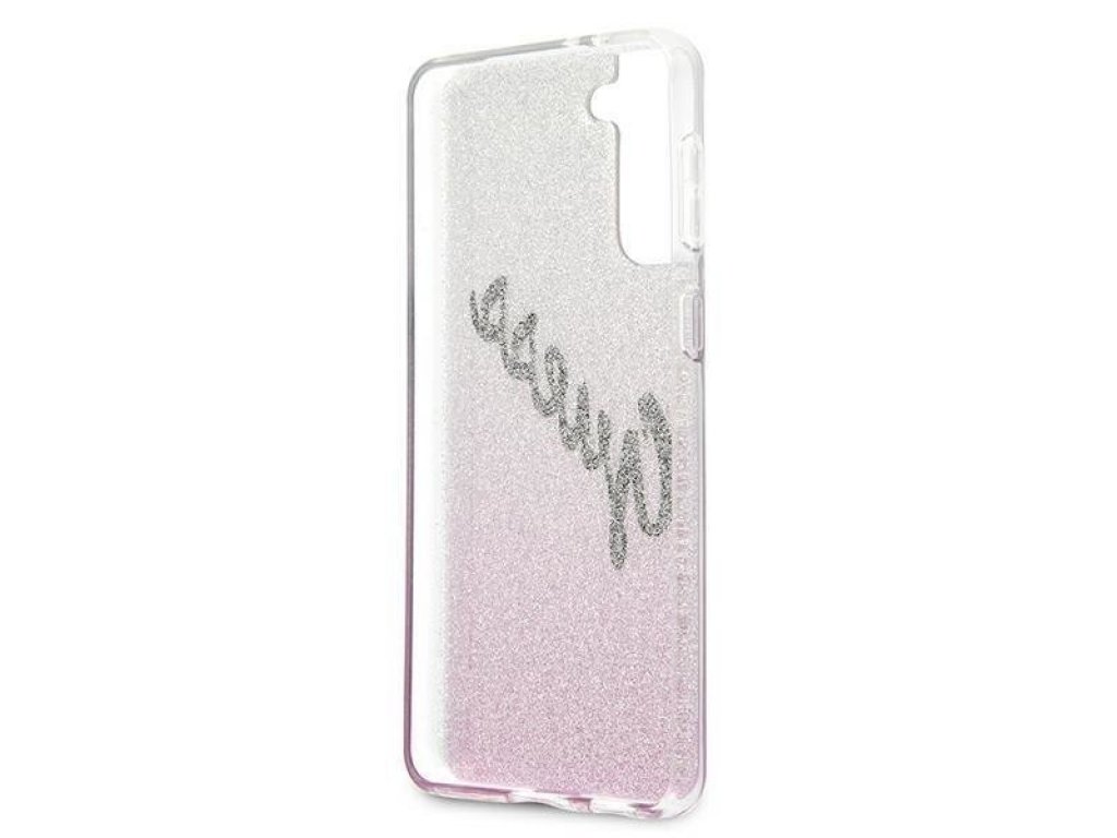 Zadní kryt pro Samsung Galaxy S21Plus G996 růžový Glitter Gradient Script