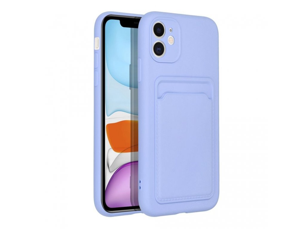 Zadní kryt s kapsou na karty pro iPhone 11 fialový