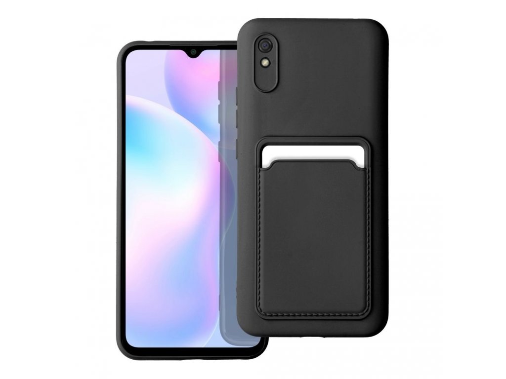 Zadní kryt s kapsou na karty pro XIAOMI Redmi 9A / 9AT, černý