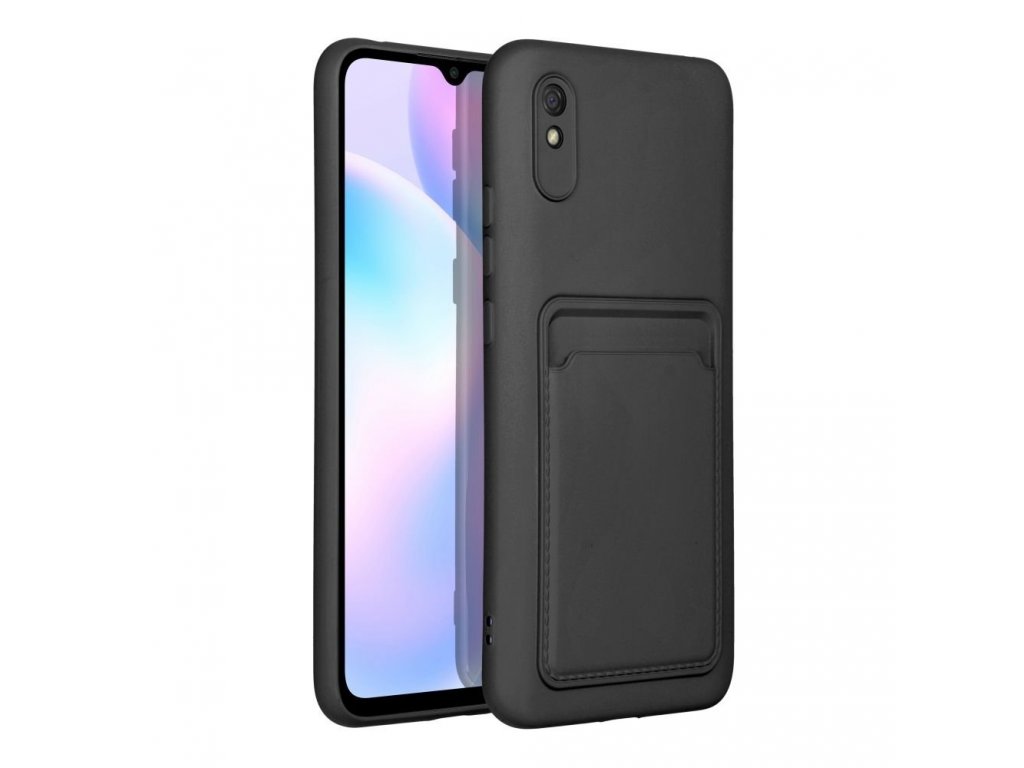 Zadní kryt s kapsou na karty pro XIAOMI Redmi 9A / 9AT, černý