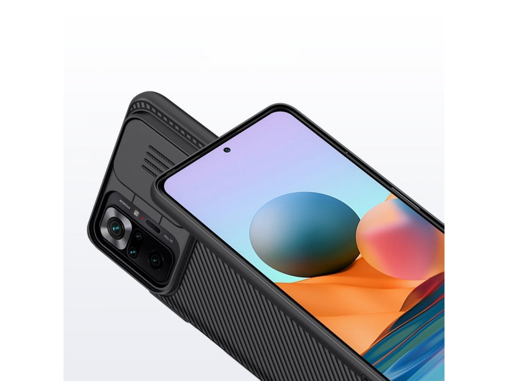 Zadní kryt s krytkou kamery CAMSHIELD pro XIAOMI REDMI NOTE 10 PRO ČERNÝ