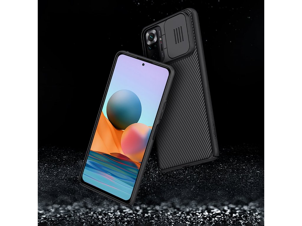 Zadní kryt s krytkou kamery CAMSHIELD pro XIAOMI REDMI NOTE 10 PRO ČERNÝ