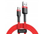 Cafule Cable odolný nylonový kabel USB / micro USB QC3.0 1.5A 2M červený (CAMKLF-C09)