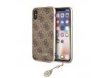 Kryt Guess Charms Collection iPhone X/Xs - hnědý