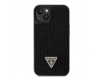 Guess Rhinestones Triangle Metal Logo Kryt pro iPhone 14 - černý