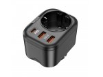 HOCO charger multifunctional charger Type C PD20W + 2x USB QC3.0 3A + socket NS3 black