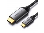 Kabel USB-C na HDMI samec-samec s hliníkovým pláštěm 1,5 m (šedočerný) (MM142 50570)